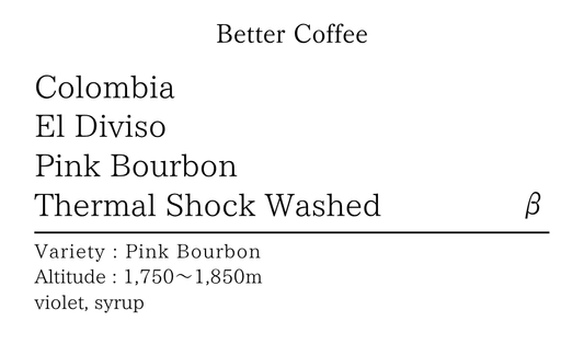 【販売終了】コロンビア エルディビソ ピンクブルボン サーマルショックウォッシュド β 50g