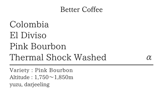 【販売終了】コロンビア エルディビソ ピンクブルボン サーマルショックウォッシュド α 50g